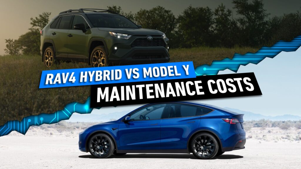 How Much Cheaper It Is To Maintain The Tesla Model Y Over The Toyota RAV4 Hybrid